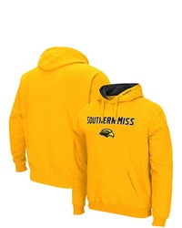 Colosseum Gold Southern Miss Golden Eagles Arch And Logo Pullover Hoodie