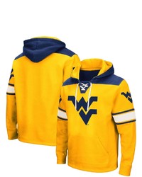 Colosseum Gold West Virginia Mountaineers 20 Lace Up Logo Pullover Hoodie
