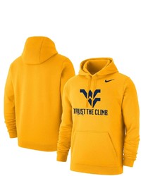 Nike Gold West Virginia Mountaineers Trust The Climb Club Fleece Pullover Hoodie At Nordstrom