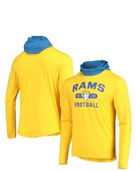 New Era Goldblue Los Angeles Rams Active Block Hoodie Long Sleeve T Shirt