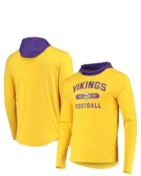 New Era Goldpurple Minnesota Vikings Active Block Hoodie Long Sleeve T Shirt