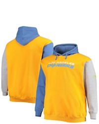 PROFILE Powder Bluegold Los Angeles Chargers Big Tall Pullover Hoodie