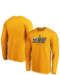 FANATICS Branded Gold Buffalo Sabres Authentic Pro Secondary Logo Long Sleeve T Shirt At Nordstrom
