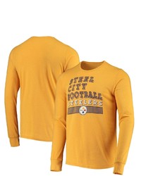 FANATICS Branded Gold Pittsburgh Ers Primary Logo Tri Blend Long Sleeve T Shirt