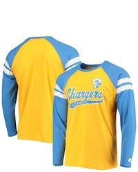 STARTE R Goldpowder Blue Los Angeles Chargers Throwback League Raglan Long Sleeve Tri Blend T Shirt At Nordstrom