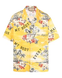 Gucci Palm Tress Print Short Sleeved Shirt