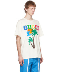 Gucci White Printed T Shirt