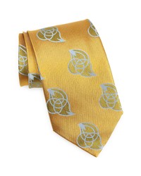 Dries Van Noten Floral Silk Tie In Yellow At Nordstrom