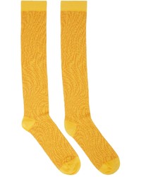 Fendi Yellow Ff Vertigo Socks