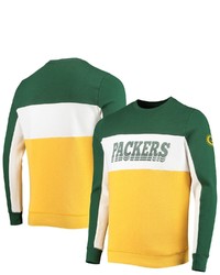 Junk Food Greengold Green Bay Packers Color Block Pullover Sweatshirt At Nordstrom