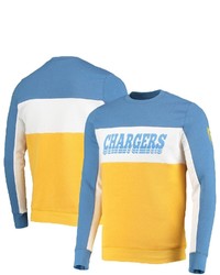 Junk Food Powder Bluegold Los Angeles Chargers Color Block Pullover Sweatshirt At Nordstrom