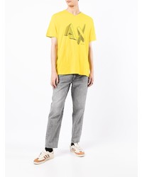 Armani Exchange Logo Print V Neck T Shirt