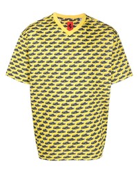 Ferrari Print V Neck T Shirt
