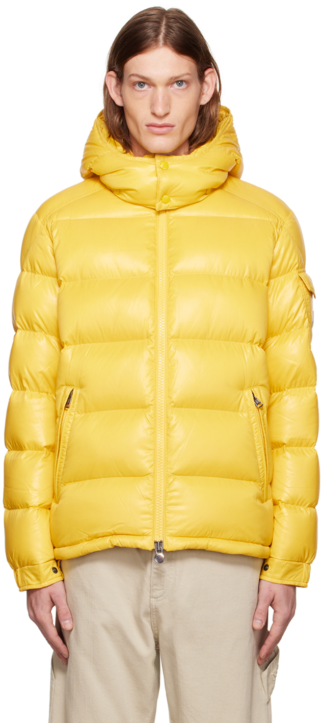 Moncler Yellow Maya Down Jacket, $1,630 | SSENSE | Lookastic