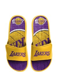 FOCO Los Angeles Lakers Wordmark Gel Slide Sandals In Yellow At Nordstrom