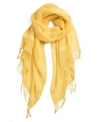 Halogen Linen Blend Scarf Yellow Primrose One Size One Size