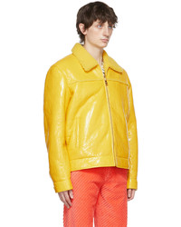ERL Yellow Faux Leather Jacket