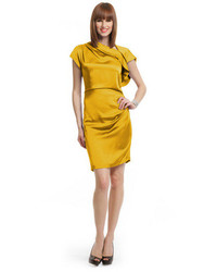 Thakoon Yellow Silk Draped Dress