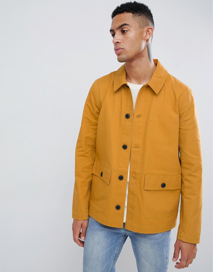 ASOS DESIGN Worker Jacket In Mustard, $34 | Asos | Lookastic