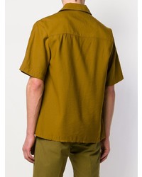 Ami Paris Camp Collar Short Sleeve Shirt With Chest Pocket