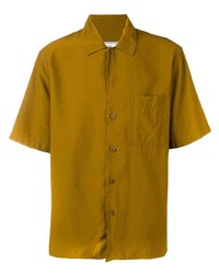 Ami Paris Camp Collar Short Sleeve Shirt With Chest Pocket