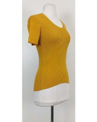 Miu Miu Mustard Yellow Cotton Sweater