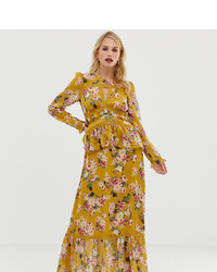 Mustard Silk Evening Dress