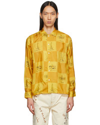 Mustard Silk Long Sleeve Shirt