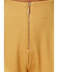 Missguided Franchesca Zip Front Cigarette Trousers Mustard