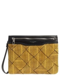 Mustard Snake Leather Clutch