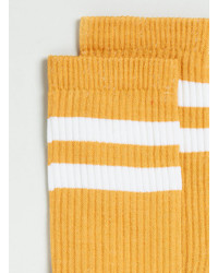 Topman Mustard White Stripe Socks