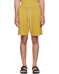 Les Tien Yellow Cotton Shorts