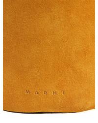 Marni Small Suede Bucket Bag W Elaphe Detail