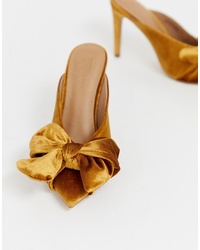 ASOS DESIGN Poppy Pointed High Heel Mules With Bow