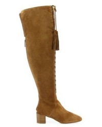 Michael Kors Michl Kors Collection Harris Lace Up Suede Over The Knee Boots