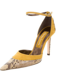 Christian Lacroix Snakeskin Dorsay Pumps W Tags