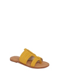 Mustard Suede Thong Sandals