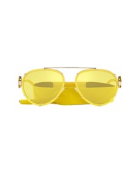 Versace 61mm Pilot Sunglasses In Yellowyellow Mirror Gold At Nordstrom