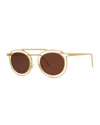 Thierry Lasry Potentially Cutout Round Sunglasses Yellow