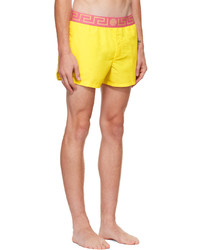 Versace Underwear Yellow Greca Border Swim Shorts