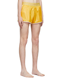 Versace Underwear Yellow Greca Swim Shorts