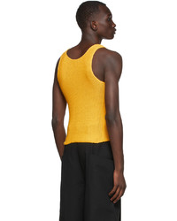 Situationist Yellow Cotton Tank Top
