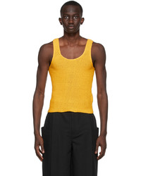 Situationist Yellow Cotton Tank Top