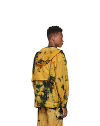 Palm Angels Yellow Tie Dye Windbreaker Jacket