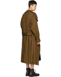 Y's Ys Brown Oversized Trench Coat