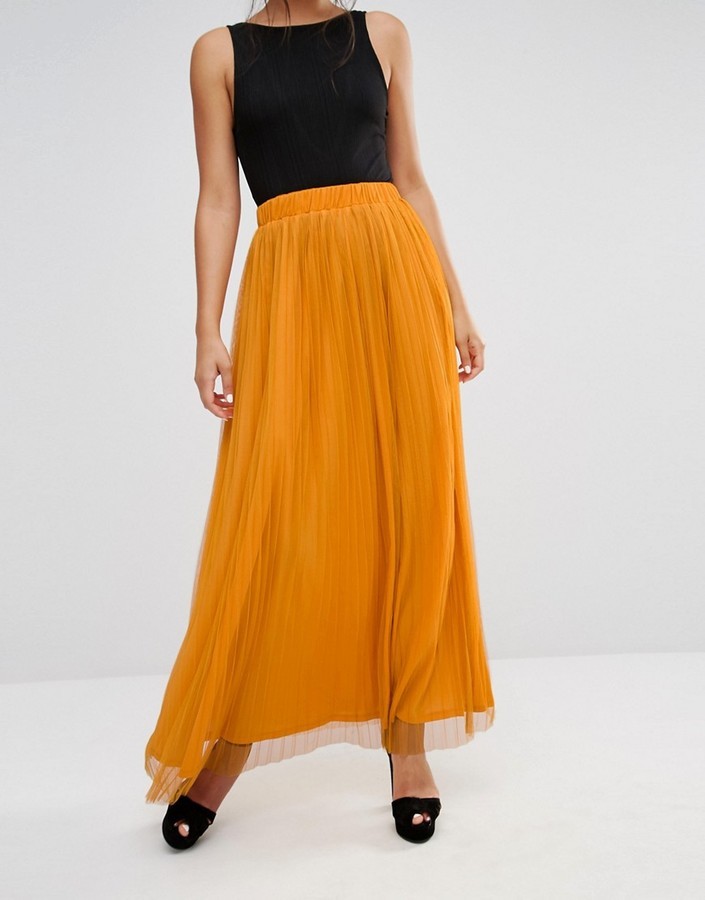 mustard tulle skirt