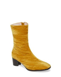 Mustard Velvet Ankle Boots