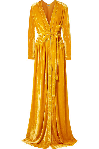 mustard velvet dress