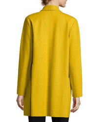 Eileen Fisher Boiled Wool Jersey Long Jacket Plus Size