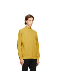 Solid Homme Yellow Wool Turtleneck